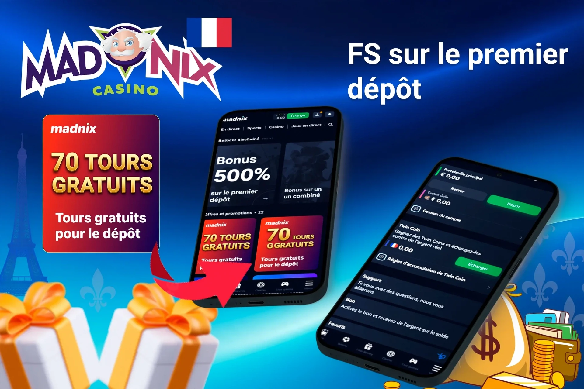 Application mobile affichant des offres de jeux de casino comme programme de fidélité et tours gratuits avec jetons de poker et cartes