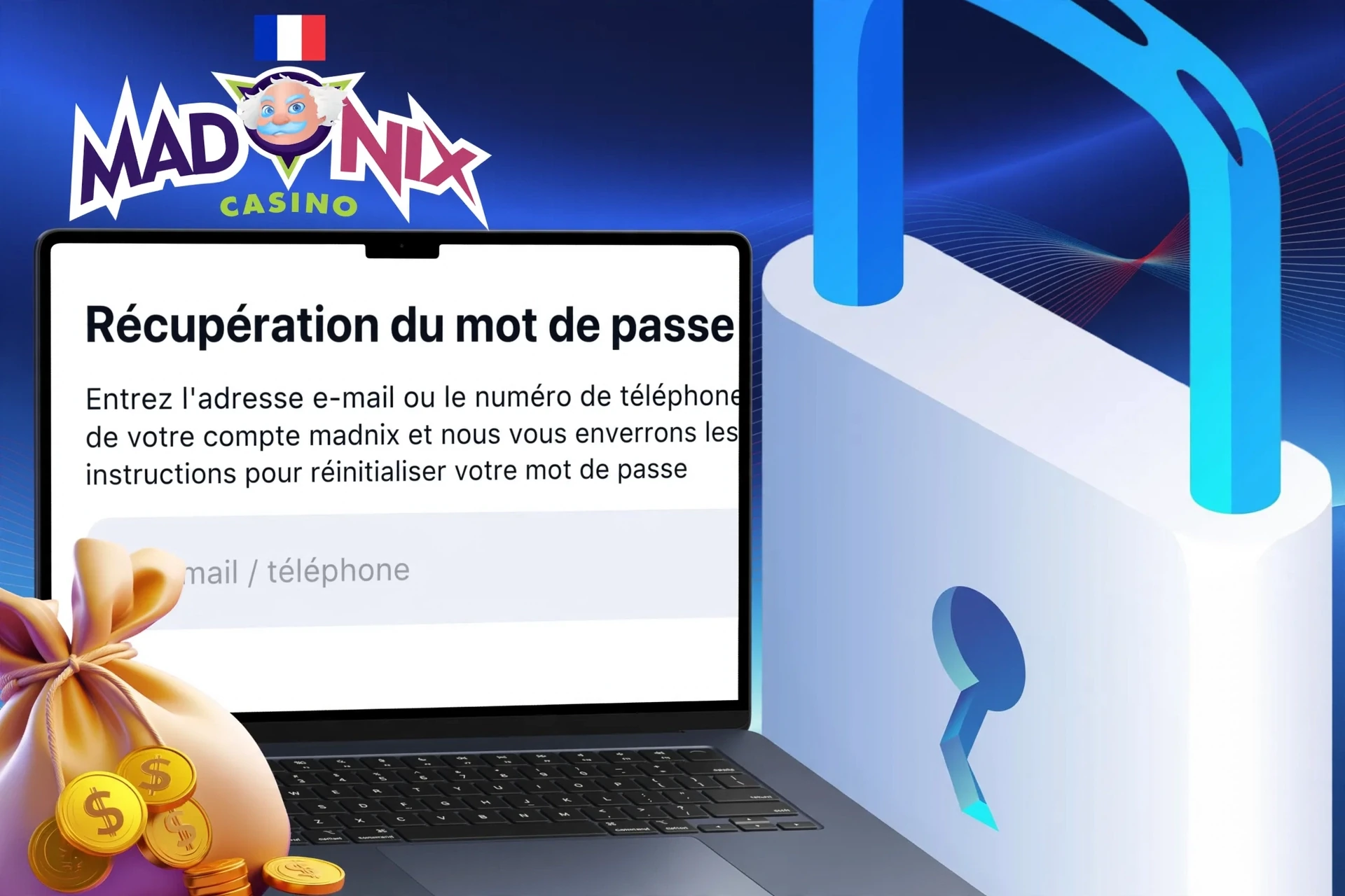 Algorithme de restauration d'accès au compte Madnix en cas de perte de mot de passe